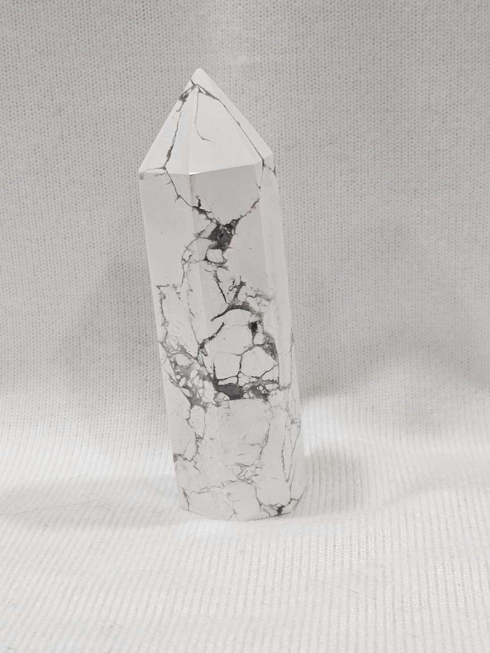 White Howlite Tower Crystal Decorative Accent
